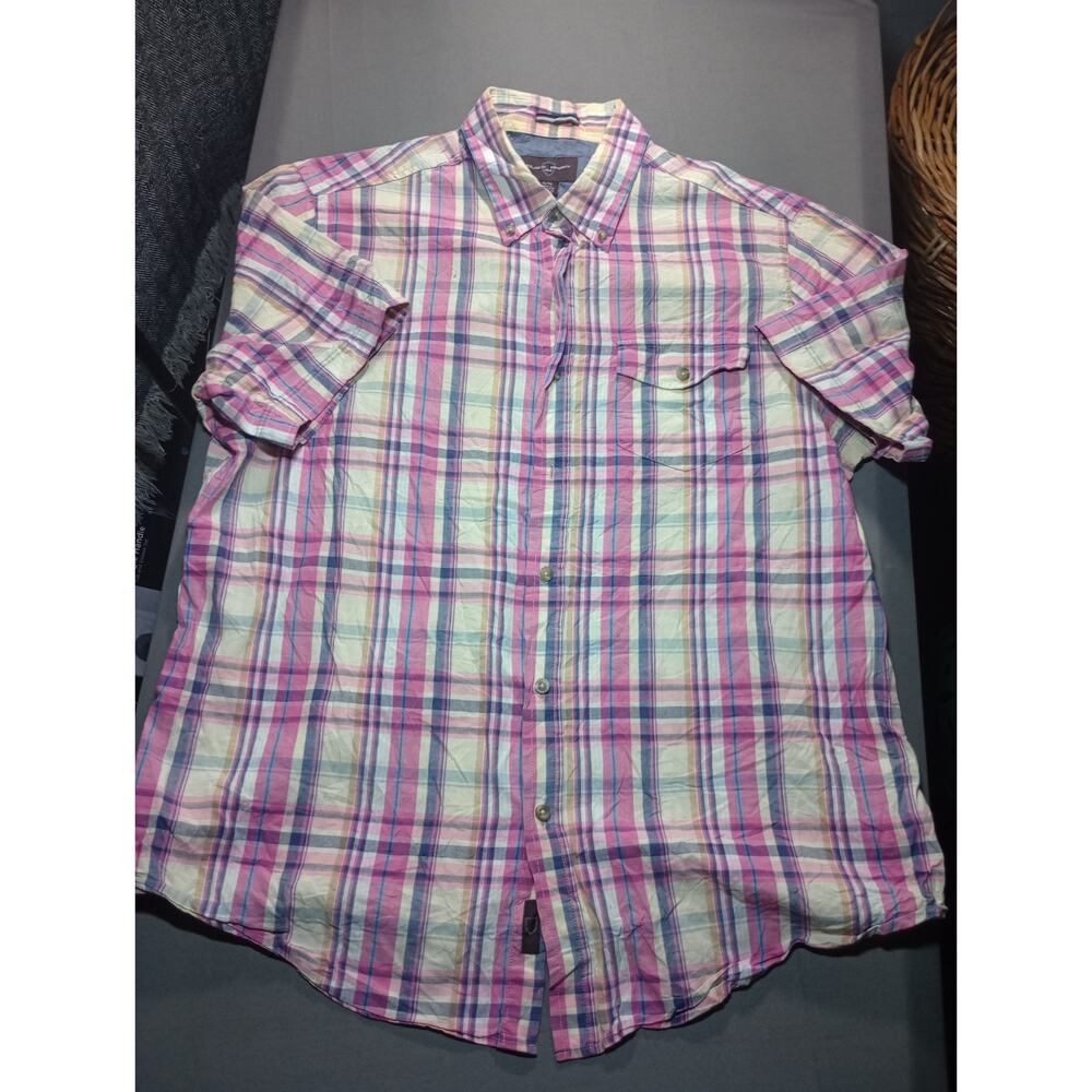 Black Brown Short Sleeve Shirt Men's Size XL